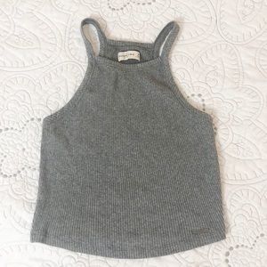 Abercrombie & Fitch Grey Ribbed Halter Top